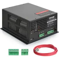 Vevor CO2-laserstrømforsyning, 80 W, strømforsyning for 80 W laserrør, konstant strømbeskyttelse, åpen kretsbeskyttelse, rask varmespredning, kompatibel med lasergravører og -skjærere fra flere merker