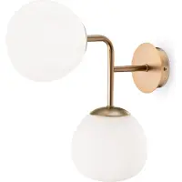 Maytoni vegglampe Erich, messing rosé, glass/metall, 2 lyskilder.