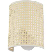 LINDBY vegglampe Lautaro, bambus, 25 cm høy, E27