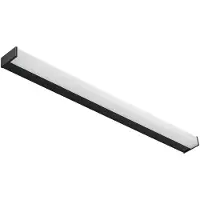 LINDBY LED-vegglampe til bad Ulisan, 89 cm, svart, kantet