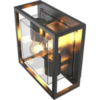 Calex utendørs vegglampe, 2-lys, topp/bunn, aluminium, svart