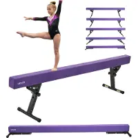 Vevor justerbar balansebjelke for barn, 2,4 meter gymnastikkbjelke, høye og lave gulvbjelker med 5 justerbare høyder for alle gymnastikknivåer, profesjonelt gymnastikkutstyr for hjemmet og treningssen