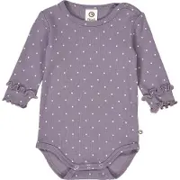 Müsli Body I/e - Rib - Dot - Lilac Tåke/Havre - - 62 - Langermet Body