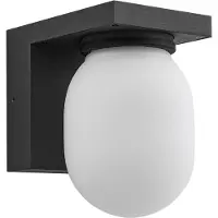 LUCANDE utendørs vegglampe Ovaali, glass, mørkegrå, IP65