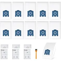 INF Erstatningsstøvsugerposer 10-pk hvit ABS+ikke-vevd stoff kompatibel med Miele GN for Classic C1, Complete C2, Complete C3, S2, S5, S8