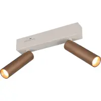 TRIO LED-downlight Ambala, lengde 26 cm, grå/brun, 2 lyskilder