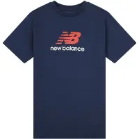 New Balance T-skjorte - Stablet Logo - Navy - - 7-8 år (122-128) - T-skjorte