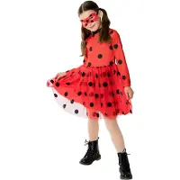 Rubies Kostymer - Miraculous Ladybug Tutu Dress &amp; Mask - - 3-4 år (98-104) - Kostymer
