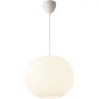 DFTP Pendellampe Navone, hvit, glass, Ø 40 cm, 1-lys