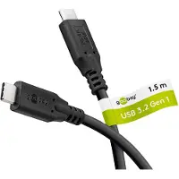 Goobay 66508, 2 m, USB C, USB C, USB 3.2 Gen 1 (3.1 Gen 1), 5 Gbit/sek., Sort