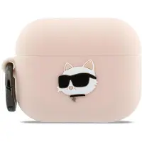 Karl Lagerfeld Chaupette Head 3D-etui i silikon for AirPods Pro 3 - Rosa