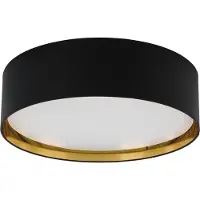 TK Lighting Bilbao taklampe, sort/gull, Ø 60 cm
