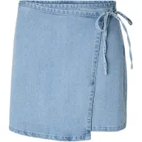 Pieces Pcflora Mw Omslag Denim Miniskjørt