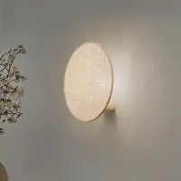 TK Lighting Pulse vegglampe, skjerm i jute, naturbrun, Ø 30 cm
