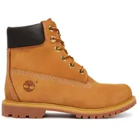 Timberland for woman. TB1103617131 6 Inch Premium Waterproof Leather Booties Brown (39.5 W), Flat, Laces, Casual