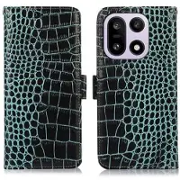 Mtp Products OnePlus 15 Crocodile Series Lommebok-deksel i Lær med RFID - Grønn