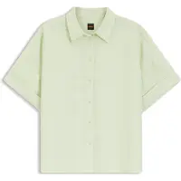 BOSS for woman. 50559261 Bisenas green shirt (34), Casual, Linen, Short sleeve