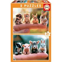 Educa Puslespill - 2x20 Brikker - Baby Animals - - OneSize - Puslespill