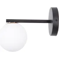 Sigma Vegglampe Gama i svart med glasskule