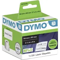 Dymo LW store forsendelsesetiketter/navneskilt, 54mm x 101mm, ruller med 220 stk.