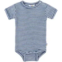 Joha Body k/e - Ull/Silke - Rib - Blå/Stripete - - 50 - Kortermet body