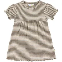 Joha Kjole - Ull/Silke - Rib - Mørk Beige/Stripete - - 80 - Kjole