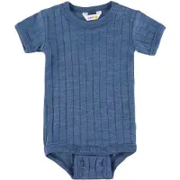 Joha Body k/e - Ull/Silke - Rib - Blå - - 50 - Kortermet body