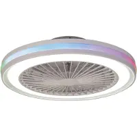 Mantra-Iluminacion LED-takvifte for spillere, hvit, DC, stillegående, Ø 47 cm, CCT RGB