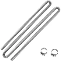 Vevor Eksosslange, 3000 mm eksosslange i rustfritt stål, fleksibelt eksosrør for dieselvarmer med 2 slangeklemmer, eksosslangesett, tilbehør til dieselvarmere for 2KW, 5KW, 8KW dieselvarmere