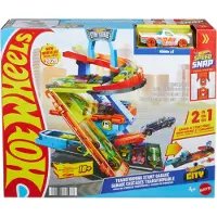 Hot Wheels City JHL94 lekesett, 1:64 støpt bil, Transforming Stunt Garage