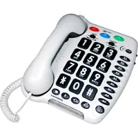 Geemarc Telecom AMPLIPOWER 50 fasttelefon med ledning 60 dB, store knapper, hvit