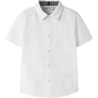 Name It Kids Skjorte - Noos - NkmNewsa - Bright White - - 7-8 år (122-128) - Skjorte K/E