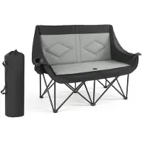 Vevor Dobbel Campingstol, Overdimensjonert Campingstol for To Personer med 300 kg Heavy Duty Støtte, med Doble Koppholdere, Vinglassholdere, Magasinstropper, Bærevesker for Utendørs, Strand, 1-pakning