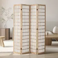 Vevor romdeler, japansk romdeler med 4 paneler, sammenleggbar skjerm til innendørs bruk, bærbare skillevegger og dekorasjonsskjermer, for romseparasjon, hjem, kontor, restaurant og soverom (naturlig)
