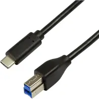 Logilink CU0163, 2 m, USB C, USB B, USB 3.2 Gen 1 (3.1 Gen 1), 5 Gbit/s, Sort