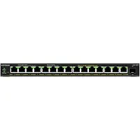 Netgear Plus GS316EPP - Switch - Styrt - 15 x 10/100/1000 (PoE+) + 1 x SFP - stasjonær, veggmonterbar - PoE+ (231 W)