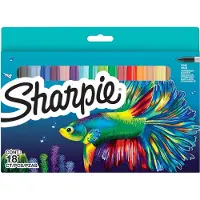 Sharpie permanent tusjsett | Fargeutvalg i begrenset utgave | Finpunkt | 18 tusjpenner | Skolestartsett