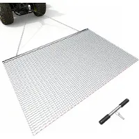 Vevor Slepeharv, 2 x 1,2 m, høyeffektiv kjettingharverive, ATV-er, UTV-er, traktorer, redskaper, slitesterk galvanisert stålnettmatte med slepekjede, for grusinnkjørsel, hjulspor og jordutjevning.