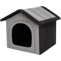 HOBBYDOG hundekurv/hus Inari Light Grey Black, 44x38 cm