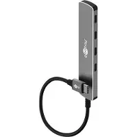 Goobay Slim 79160 USB-C-hub med 4 porter, 4x USB-C, 5 Gbit/s, 0,1 m
