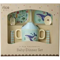 Rice Blue Ocean Print-4 Pcs Servise