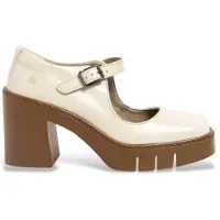 Art for woman. 1198411KH003_082 Off-white leather shoes 1984 (41), Gold, 8 to 10 cm, Buckle, Classic