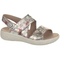 Fidelio damesandal - Sølv med blomster - Sandaler