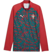 Puma Portugal Warmup Quarter-Zip Top Men, Football, Club Red/Green Lagoon, S