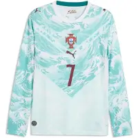 Puma Portugal 2026 Long Sleeve Away Player Jersey Men, Football, White/Green Lagoon, XL