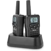 Alecto walkie-talkie, sett med 2 stk., 10 km rekkevidde, svart