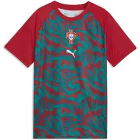 Puma Portugal Warmup Jersey Youth, Football, Club Red/Green Lagoon, 5-6Y