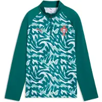 Puma Portugal Warmup Quarter-Zip Top Youth, Football, Green Lagoon/Ruby Shimmer, 13-14Y