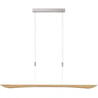 Quitani LED-pendellampe Hiba, naturlig eik, lengde 148 cm