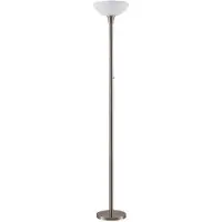 LINDBY gulvlampe Ignacia, nikkelfarget, glass, 180 cm, E27